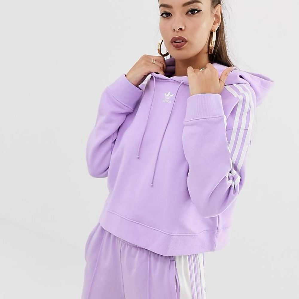 adidas Lavender Women's Three-Stripe Hoodie